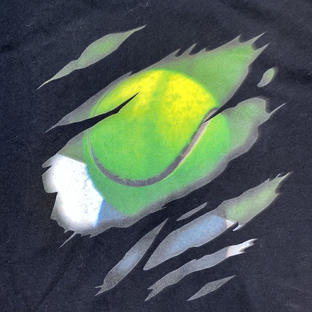BIG Man flaming 🎾Tennis Court Player t shirt 100% cotton men’s XL